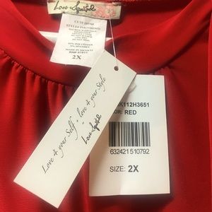 New Sleeveless Red Sheer Dress with Tie at Neck 2X